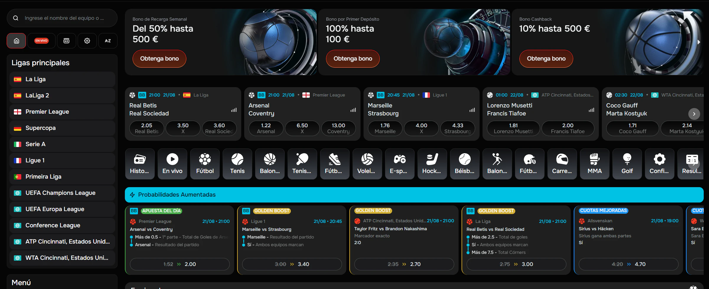 Revolution Casino apuestas deportivas y eSports