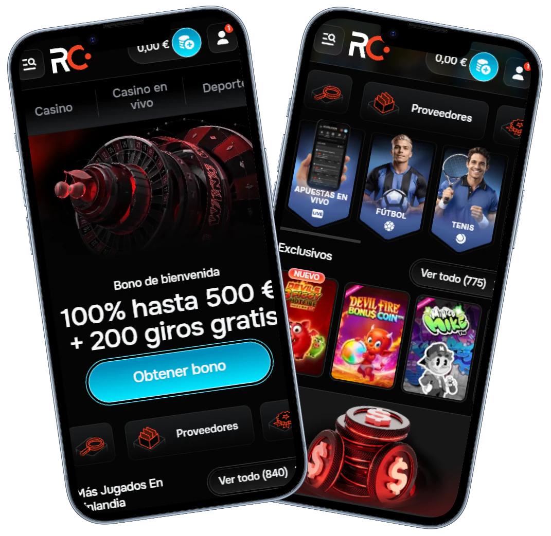 Revolution Casino versión móvil con bono y apuestas deportivas